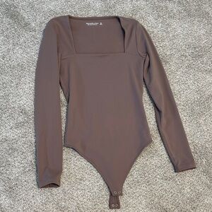Abercrombie & Fitch Chocolate Long Sleeve Bodysuit